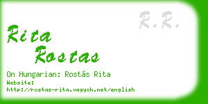 rita rostas business card